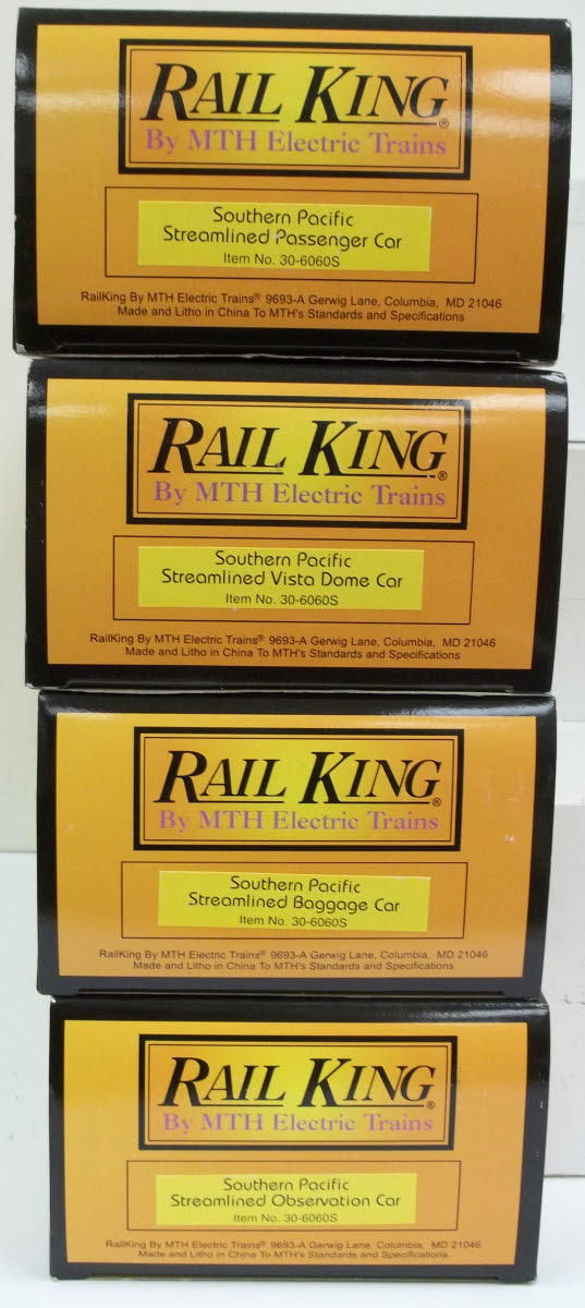 MTH 30-6060S O Southern Pacific Streamlined Passenger Car Set (Set of 4) LN/Box