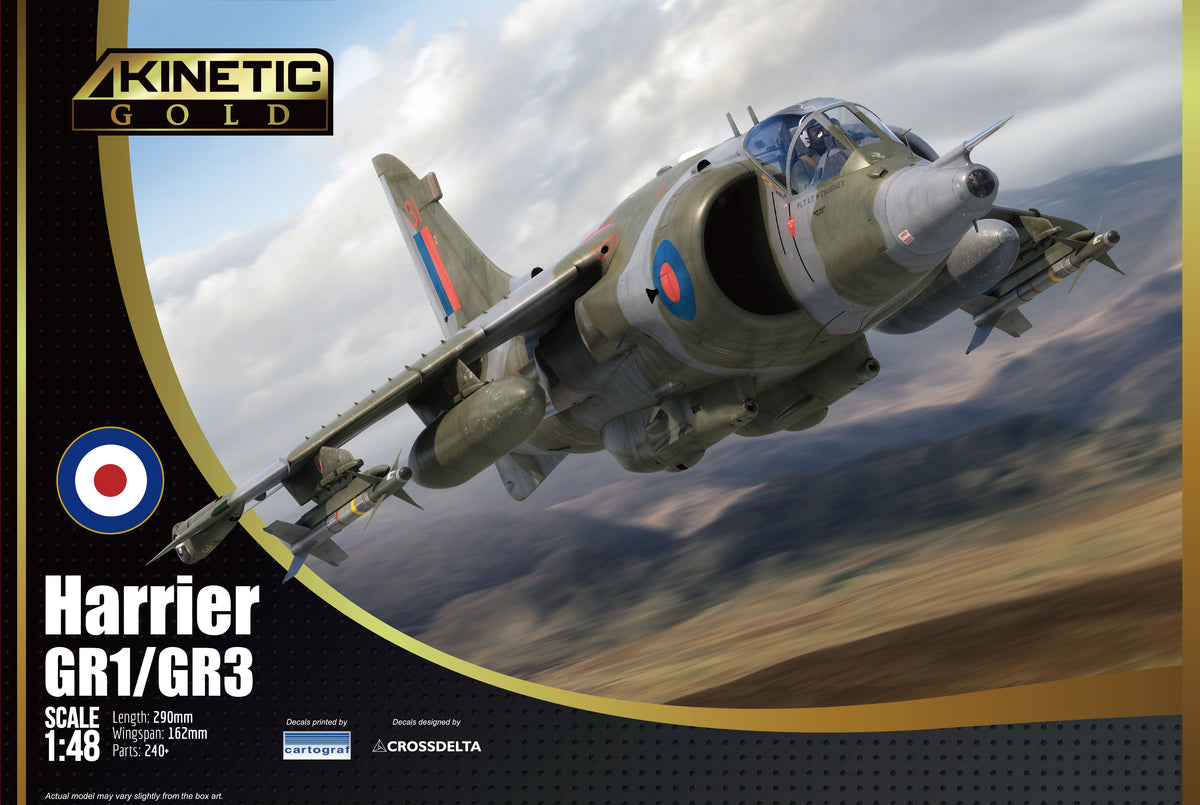 Kinetic Model 48060 1:48 Harrier GR1/GR3 Military Aircraft Plane Model Kit