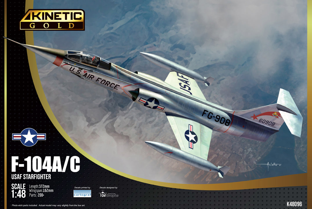 Kinetic 48096 1:48 USAF F-104A/C Starfighter Military Aircraft Plane Kit