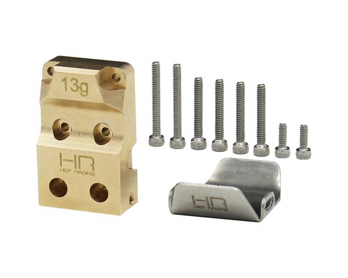 Hot Racing SXTF12CP SCX24  Brass Diff Cover with SS Skid Plate