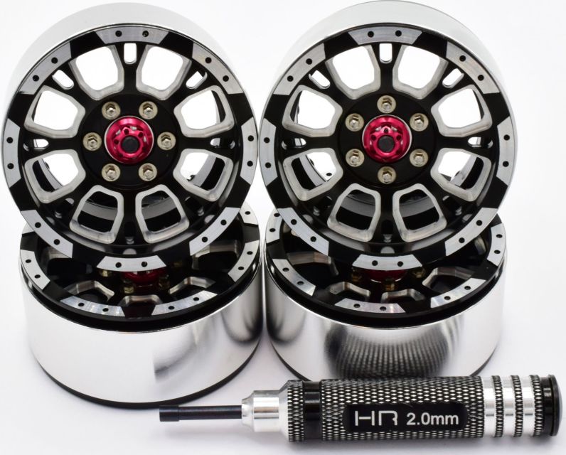 Hot Racing BLW19SLC01 C-Style Aluminum Billet 1.9 Beadlock Wheels (Pack of 4)