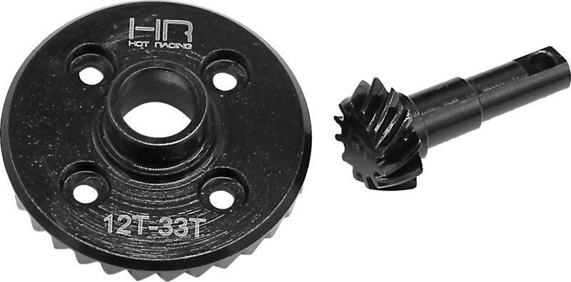 Hot Racing TRXF9312 1:10 Traxxas 12/33T Steel Helical Diff Ring/Pinion Overdrive