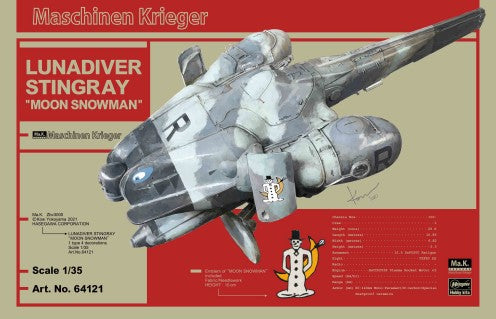 Hasegawa 64121 1:35 Lunadiver Stingray Moon Snowman Plastic Model Kit