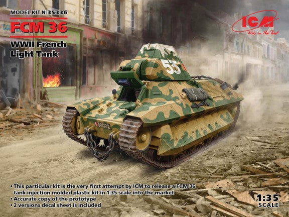ICM 35336 1:35 FCM 36 WWII French Light Military Tank Model Kit