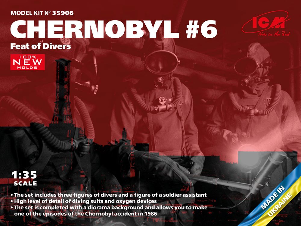 ICM 35906 1:35 Chernobyl #6 Feat of Divers Figures Plastic Model Kit (Set of 4)