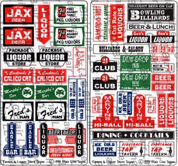Blair Line 259 O Tavern and Liquor Store Signs