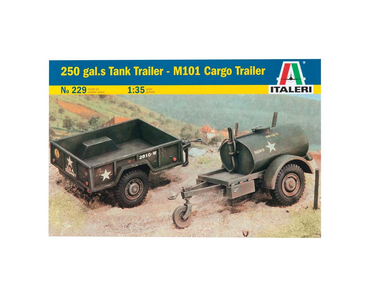 Italeri 0229 1:35 250 Gal. STrailer/M101 Cargo Trailer Military Tank Model Kit