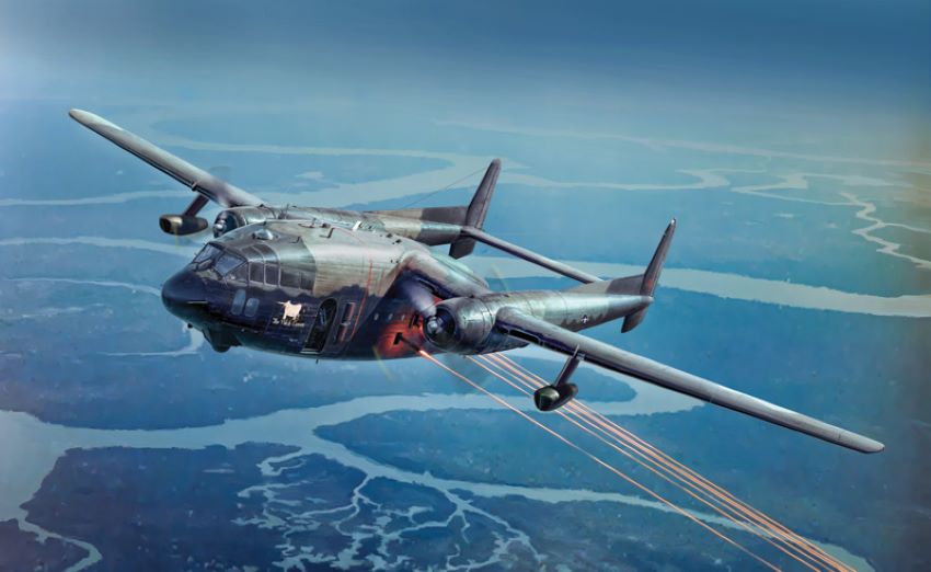 Italeri 1468 1:72 Fairchild AC-119K Stinger Military Aircraft Plane Model Kit