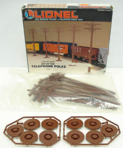 Lionel 6-62181 O and 027 Scale Telephone Pole Set (Box of 10) NIB
