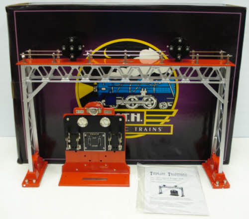 MTH 10-4038 Red, Silver, & Nickel Trim Signal Bridge & Control Panel LN/Box