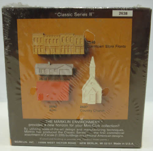 Marklin 2638 Z Mini-Club Ranch House Cast Resin Measures 2 1/2 Wide X 1 1/2 Deep