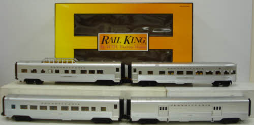 MTH 30-67414 O Pennsylvania 60’ Streamlined ABS Passenger Car Set (Set of 4)