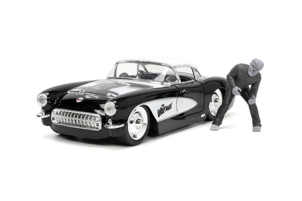 Jada Toys 32195 1:24 Universal Monsters 1957 Chevrolet Corvette Car w/Wolfman
