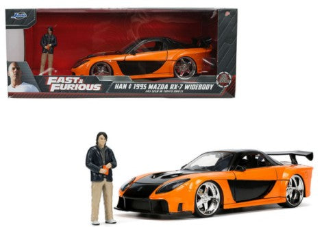 Jada Toys 33174 1:24 Fast and Furious: Tokyo Drift - Mazda RX-7 with Han Figure