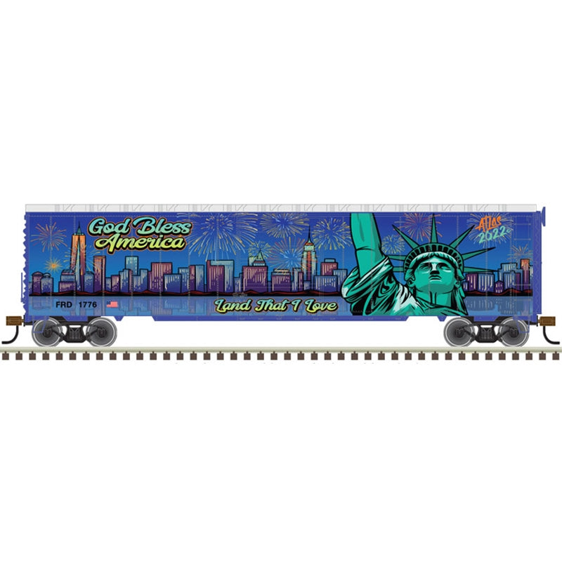 Atlas 20006877 HO Independence Day Edition 50' Postwar Single Door Box Car