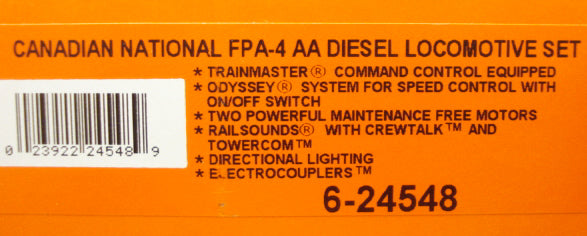 Lionel 6-24548 Canadian National FPA-4AA Unit Diesel Set #6765/#6767 LN/Box
