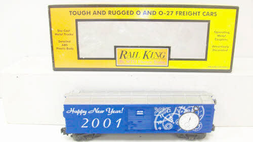 MTH 30-74017 O Gauge 2001 New Year's Box Car LN/Box