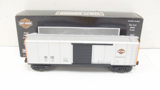 MTH 30-74353 Harley-Davidson Boxcar w/Generator #3506 LN/Box