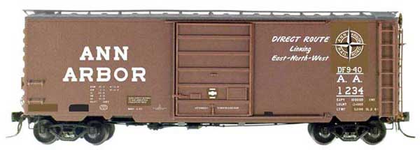 Kadee 5214 HO Scale Ann Arbor 40' PS-1 Standard Boxcar #1234 w 8' Doors