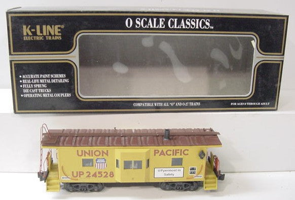 K-Line K612-2111 O Gauge Union Pacific Bay Window Caboose #24528 with Smoke LN/Box
