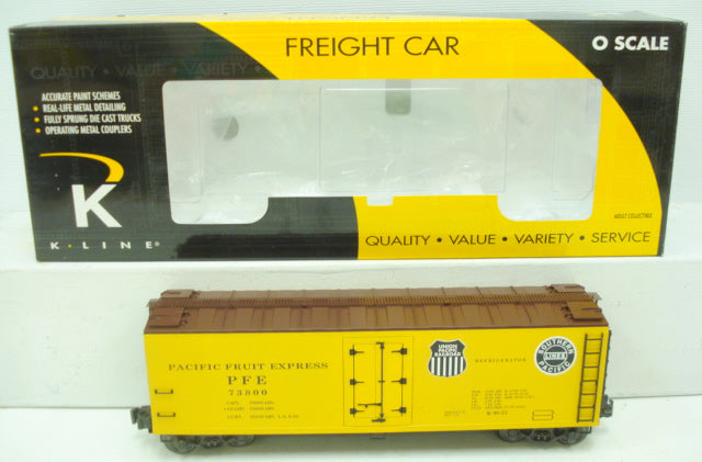 K-Line K762-2121 O Gauge Pacific Fruit Express Wood-Sided Reefer Car #73800 LN/Box