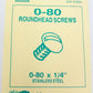 Kadee 1646 0-80 x 1/4" Stainless Steel Round Head Screws (Pack of 12)
