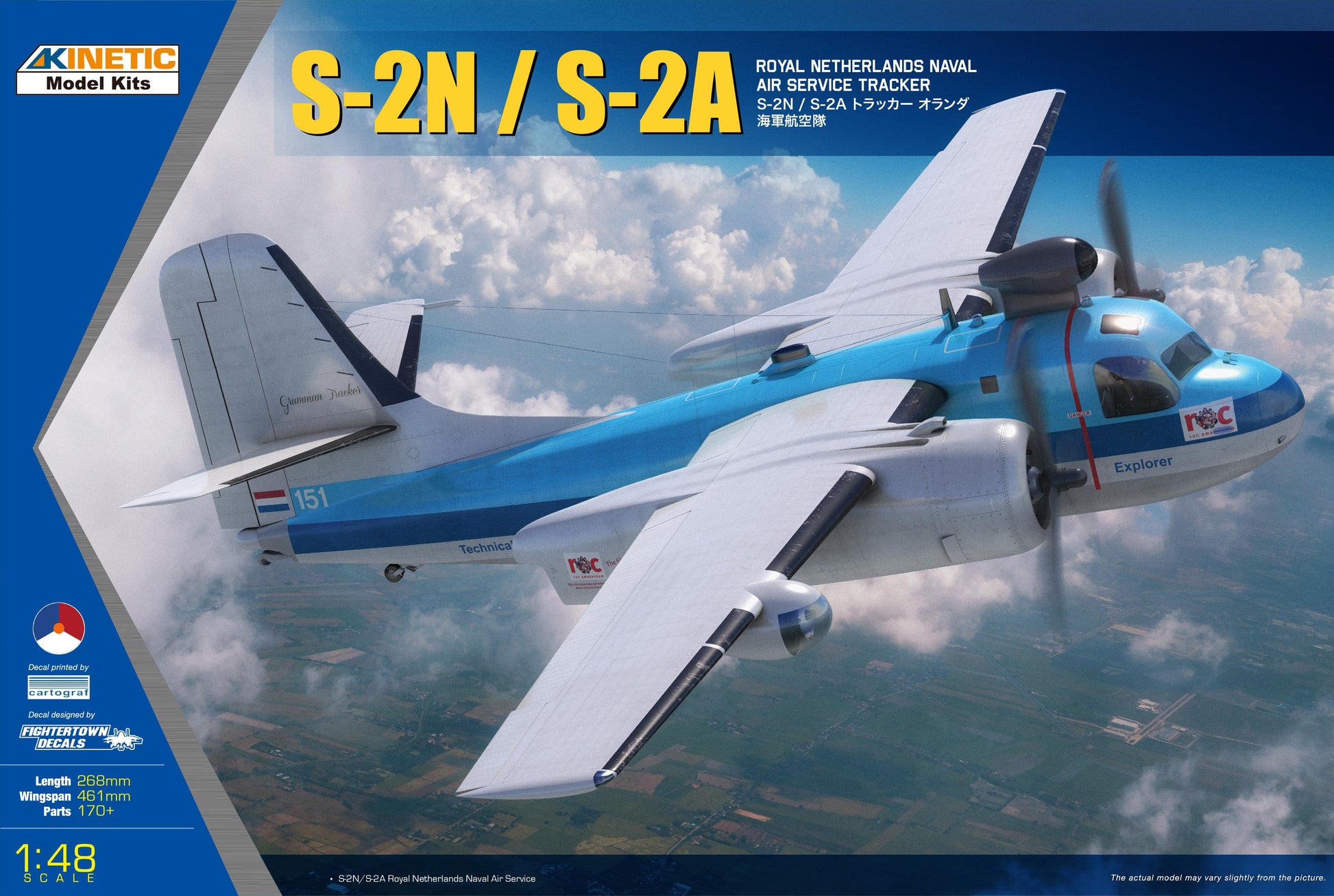 Kinetic K48118 1:48 S-2N/S-2A Royal Netherlands Military Aircraft Plane Kit