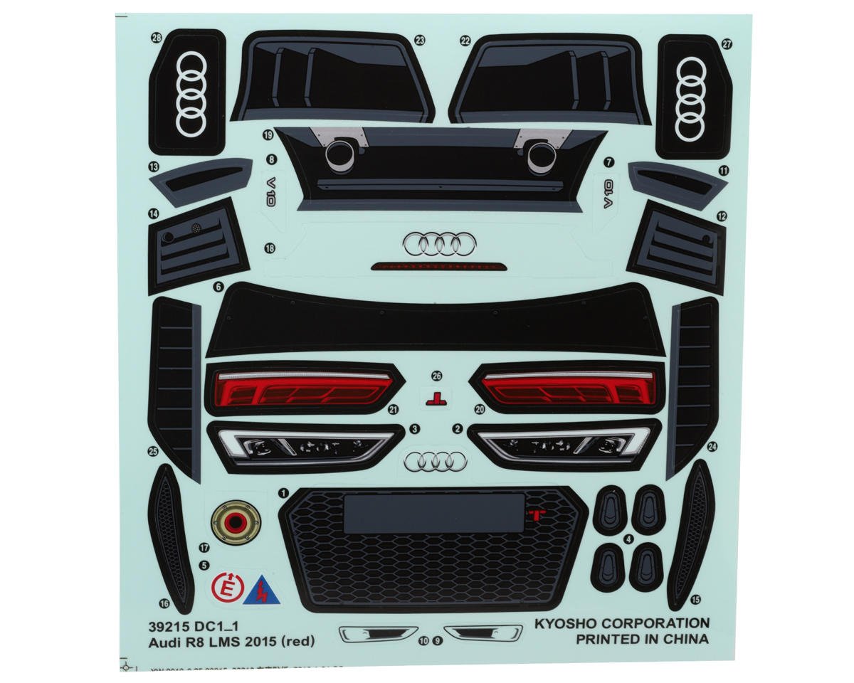 Kyosho 39215LW Fazer Audi R8 LMS 2015 Touring Car 200mm Clear Body Set