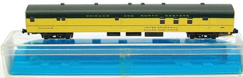 Atlas 2642 N Scale C&NW 85' Illuminated Baggage Car #332 LN/Box