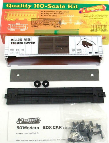 Roundhouse 1989 HO Scale McCloud River Double Door Boxcar # 2013 Kit