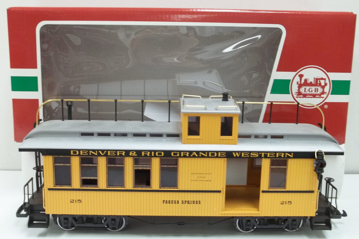 LGB 40755 G Gauge D&RGW Combine Car #215 - Metal Wheels EX/Box