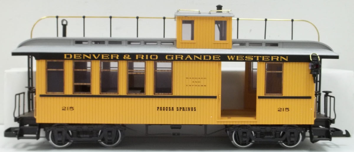 LGB 40755 G Gauge D&RGW Combine Car #215 - Metal Wheels EX/Box