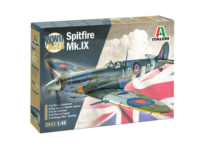Italeri 2843 1:48 Spitfire Mk. IX Aces Fighter Aircraft Plastic Model Kit