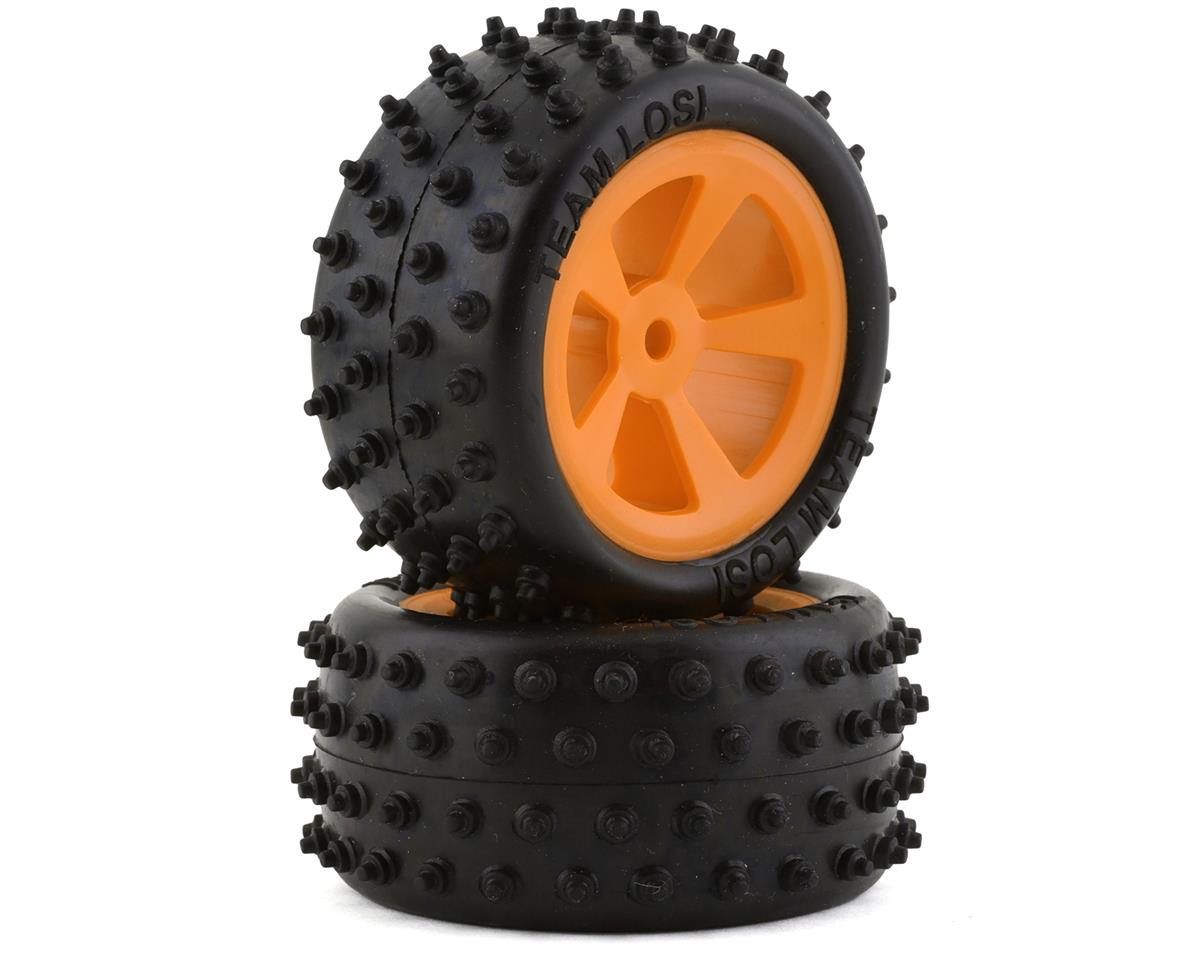 Losi LOS41022 Mini JRX2 Orange Pre-Mounted Rear 4 Row Tire Set (Pack of 2)
