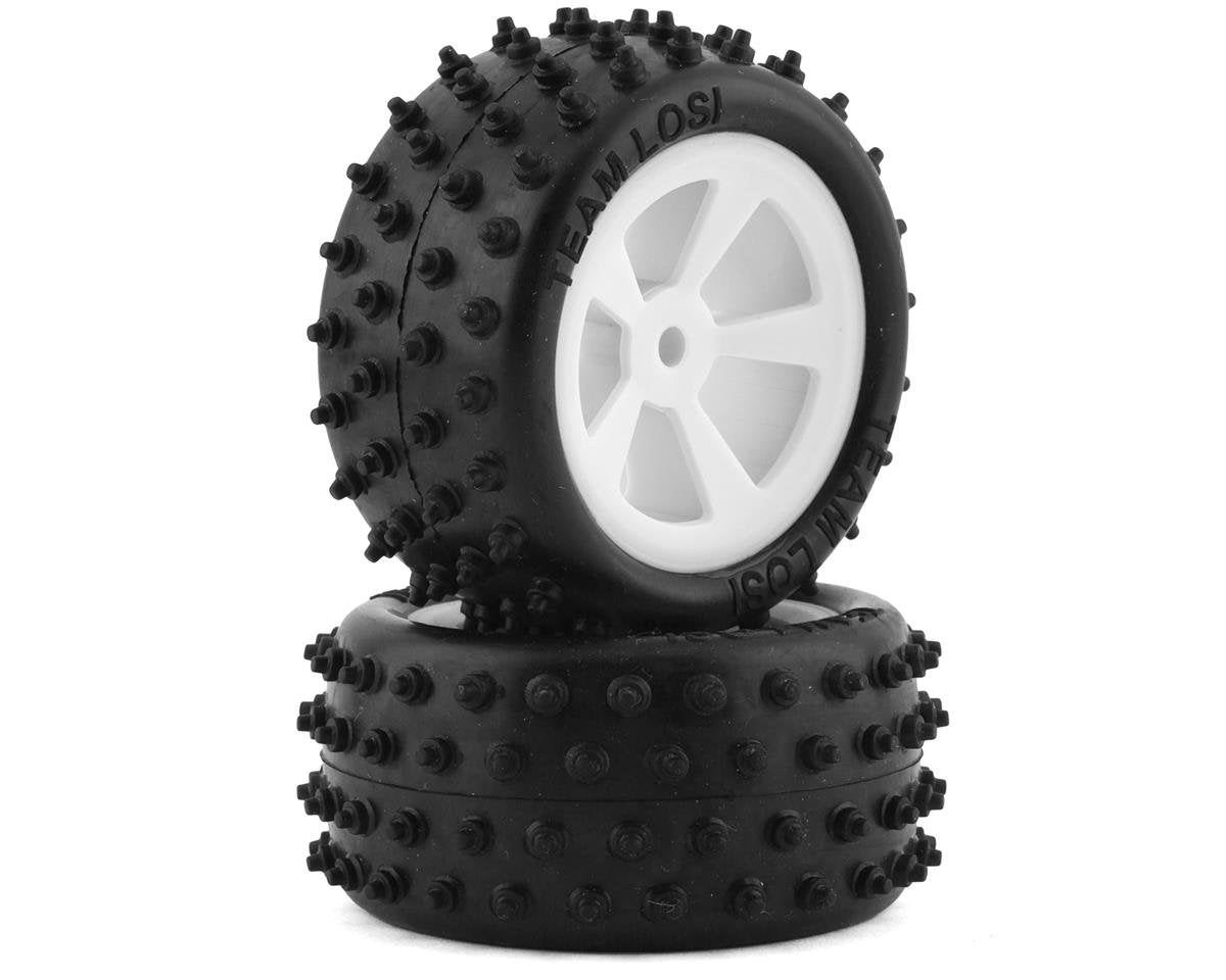 Losi LOS41024 Mini JRX2 White Pre-Mounted Rear 4 Row Tire (Pack of 2)