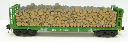 Atlas 6271-2 O Gauge Burlington Northern Pulpwood Flatcar #611301 (3-Rail) LN/Box