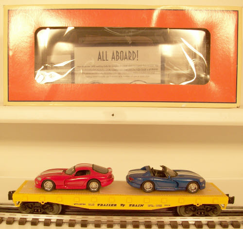 Lionel 6-17527 O Gauge Trailer Train Flatcar with Two Dodge Vipers LN/Box