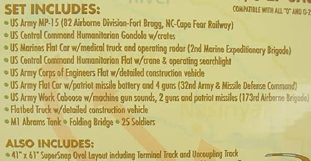 K-Line k1308 O Gauge Operation Iraqi Freedom Diesel Freight Train Set LN/Box