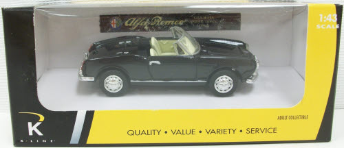 K-Line 1962 Kruisers 1:43 Black Alfa Romeo Giulietta Spider 1600CC Diecast Car
