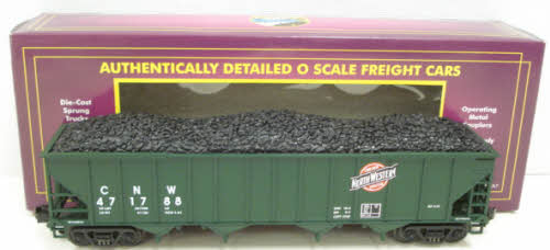 MTH 20-90016D C&NW 4-Bay Hopper w/Coal Load #471788 LN/Box