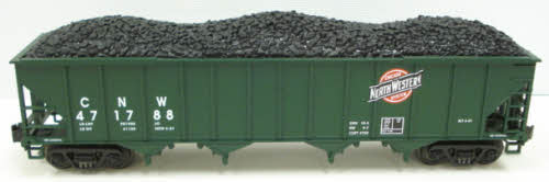 MTH 20-90016D C&NW 4-Bay Hopper w/Coal Load #471788 LN/Box