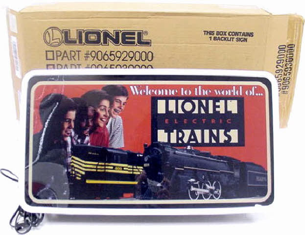 Lionel 6-65929 Illuminated Ltd. Edition Dealer Train Sign LN/Box