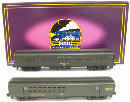 MTH 20-4107 O Santa Fe 70' Madison Combine/Diner Passenger Car Set (Set of 2) LN/Box