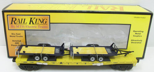 MTH 30-76253 O Alaska Flatcar with 2 Trailers  #13942 NIB