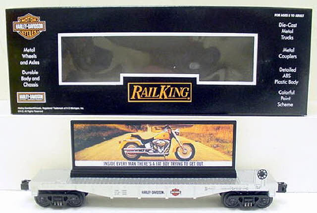 MTH 30-76208 Harley-Davidson® Flat Car w/ Billboard LN/Box