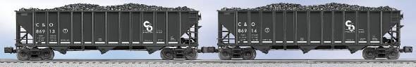 Lionel 6-21883 O Chesapeake & Ohio 3-Bay Open Hopper (Set of 2) NIB