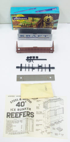 Athearn 5205 HO Scale Blue Box Silver 40' Billboard Reefer Kraft Kit