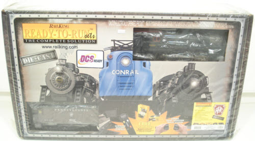 MTH 30-4070-1 Pennsylvania RailKing 2-8-0 O Gauge Steam Train Set w/PS2 NIB
