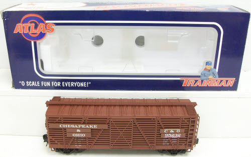Atlas 0606-1 O Chesapeake & Ohio 40' Stock Car #95232 - 3 Rail LN/Box