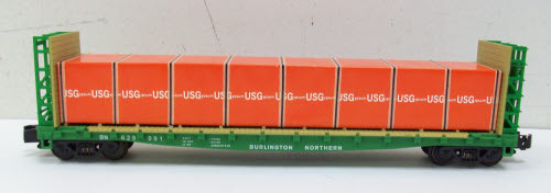 S-Helper 00156 "S" Scale BN Bulkhead Flatcar W/ USG BM Load LN/Box